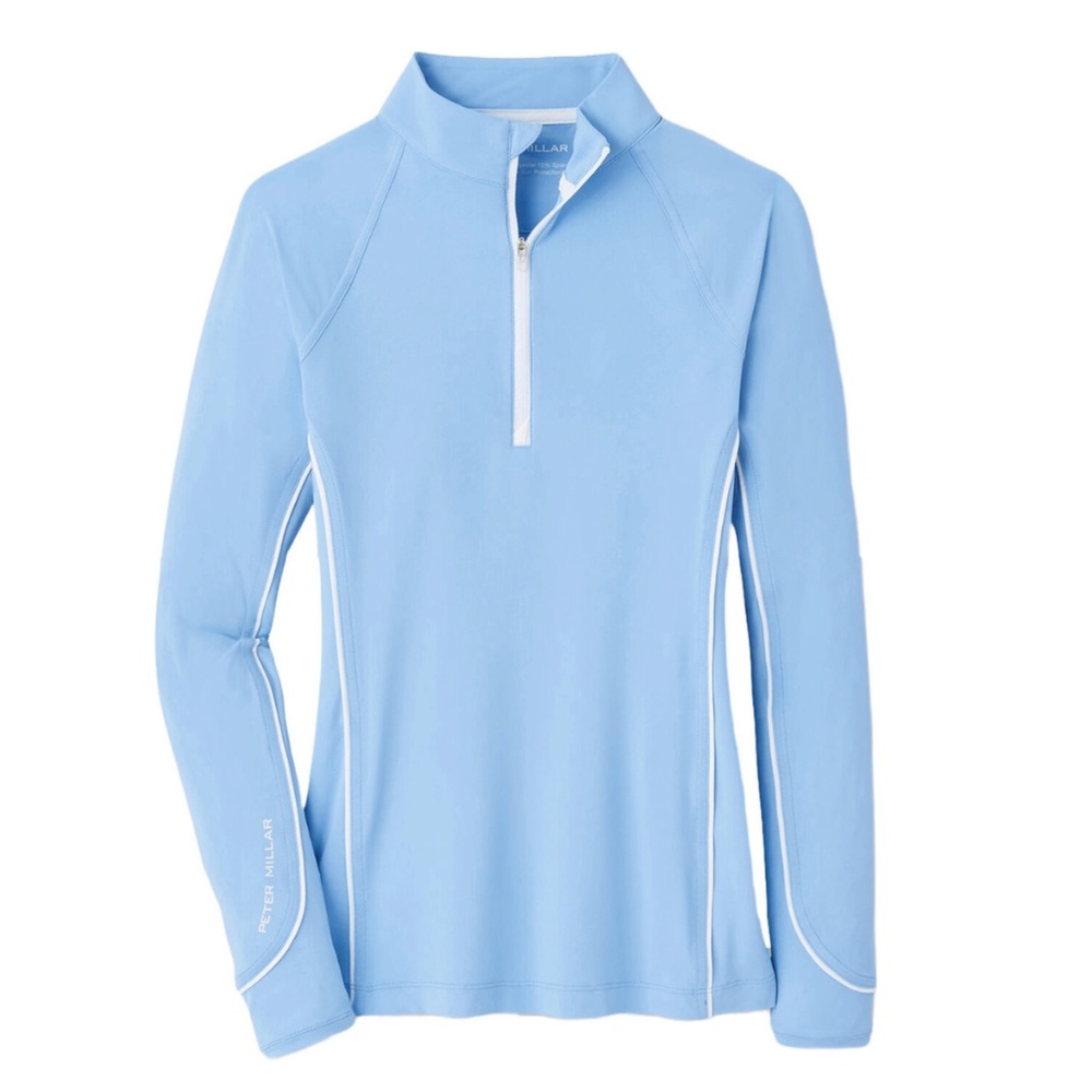Peter Millar Women's Cottage Blue / White Lightweight Sun Comfort Base Layer